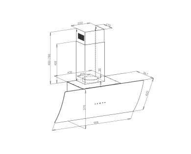 Наклонная кухонная вытяжка Plaza 900 Black Наклонная кухонная вытяжка Plaza 900 Black