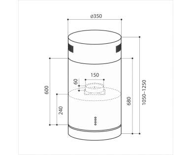 Островная кухонная вытяжка Tubo Isola 350 Inox Островная кухонная вытяжка Tubo Isola 350 Inox