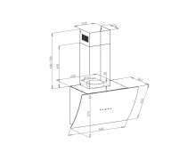 Наклонная кухонная вытяжка Plaza 600 Black